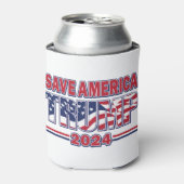 Save America Trump 2024 Blikjeskoeler (Blikje Voorkant)