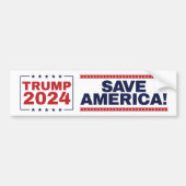 Save America! Trump 2024 Bumper Sticker (Voorkant)