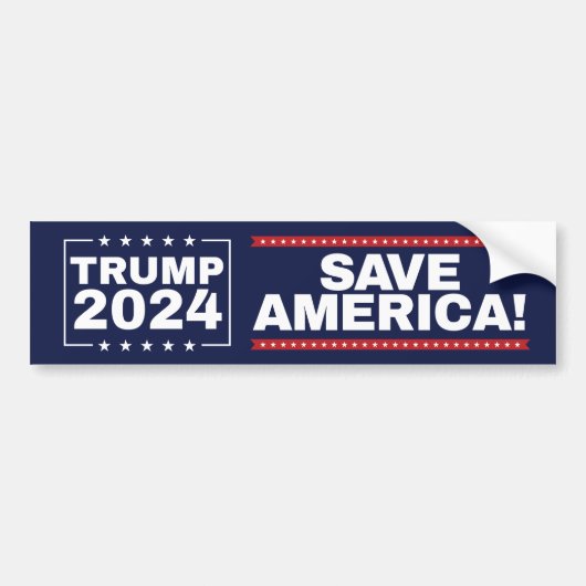 Save America! Trump 2024 Bumper Sticker (Voorkant)