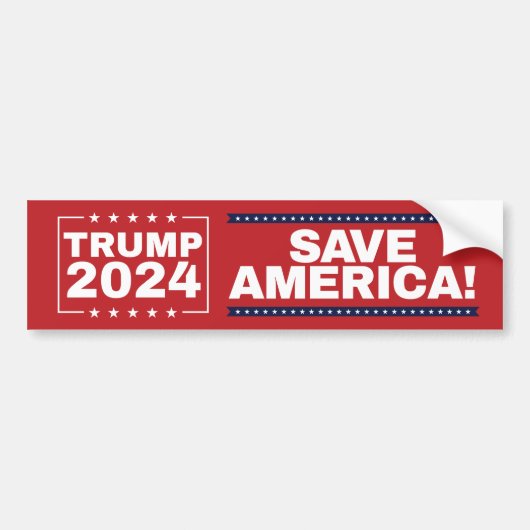 Save America! Trump 2024 Bumper Sticker (Voorkant)