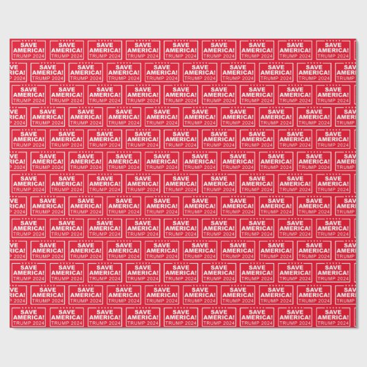 Save America Trump 2024 met Kerstmis Cadeaupapier (Vlak)