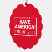 Save America Trump 2024 Ornament Kaart (Links)