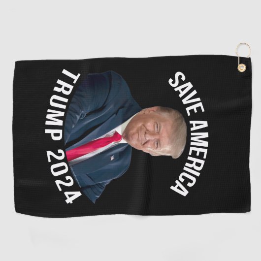 Save America Trump 2024 President Donald J. Trump Golfhanddoek (Horizontaal)