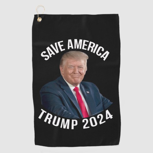Save America Trump 2024 President Donald J. Trump Golfhanddoek (Voorkant)