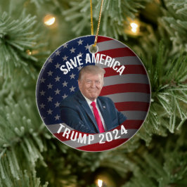Save America Trump 2024 President Donald J. Trump Keramisch Ornament