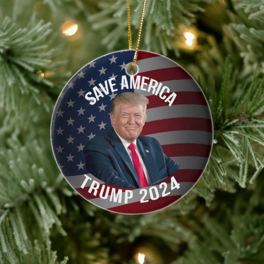 Save America Trump 2024 President Donald J. Trump Keramisch Ornament (Boom)