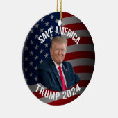 Save America Trump 2024 President Donald J. Trump Keramisch Ornament (Rechts)