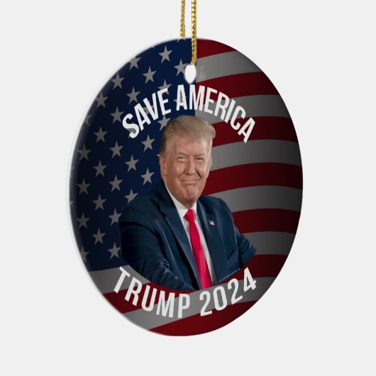 Save America Trump 2024 President Donald J. Trump Keramisch Ornament (Rechts)