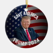Save America Trump 2024 President Donald J. Trump Keramisch Ornament (Voorkant)