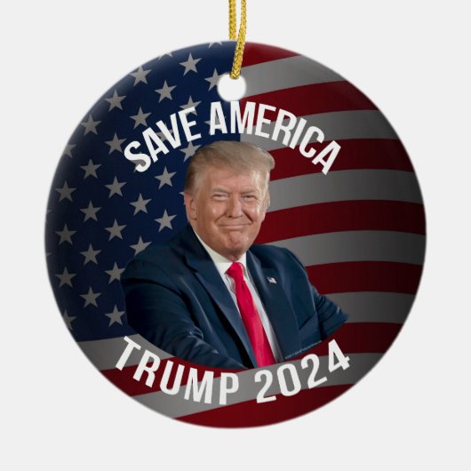 Save America Trump 2024 President Donald J. Trump Keramisch Ornament (Voorkant)
