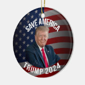 Save America Trump 2024 President Donald J. Trump Keramisch Ornament (Links)