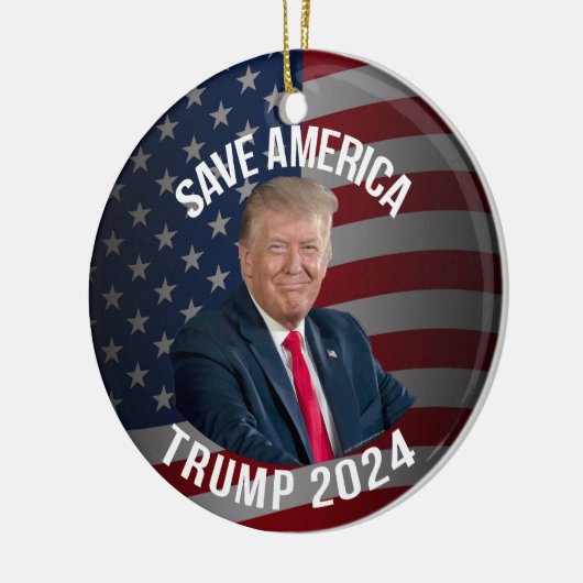 Save America Trump 2024 President Donald J. Trump Keramisch Ornament (Links)
