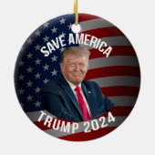 Save America Trump 2024 President Donald J. Trump Keramisch Ornament (Achterkant)