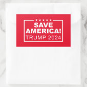 Save America Trump 2024 Rechthoekige Sticker (Tas)