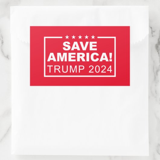 Save America Trump 2024 Rechthoekige Sticker (Tas)