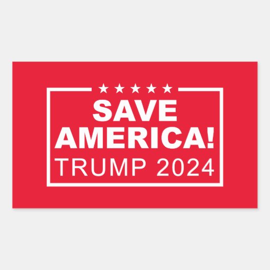 Save America Trump 2024 Rechthoekige Sticker (Voorkant)