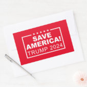 Save America Trump 2024 Rechthoekige Sticker (Envelop)
