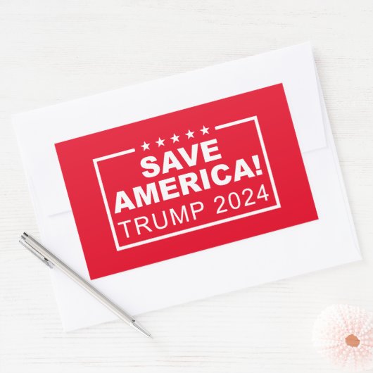 Save America Trump 2024 Rechthoekige Sticker (Envelop)