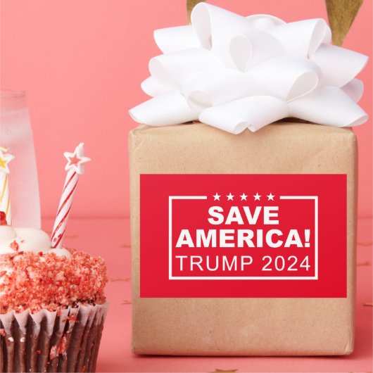Save America Trump 2024 Rechthoekige Sticker (Feest)