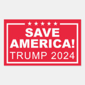 Save America Trump 2024 Rechthoekige Sticker (Voorkant)