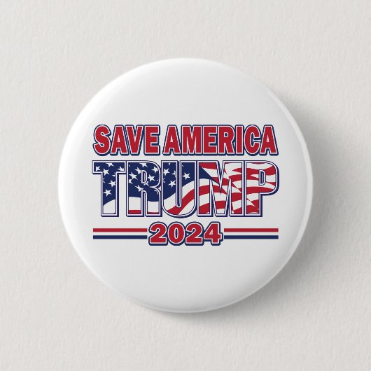 Save America Trump 2024 Ronde Button 5,7 Cm (Voorkant)