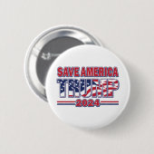 Save America Trump 2024 Ronde Button 5,7 Cm (Voorkant /achterkant)
