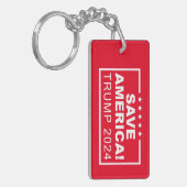 Save America Trump 2024 Sleutelhanger (Voorkant Links)