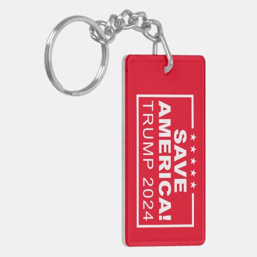 Save America Trump 2024 Sleutelhanger (Voorkant Links)