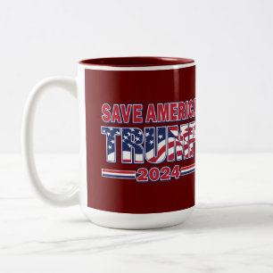 Save America Trump 2024 Tweekleurige Koffiemok