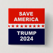 Save America Trump 2024 Vierkante Button 5,1 Cm (Voorkant)