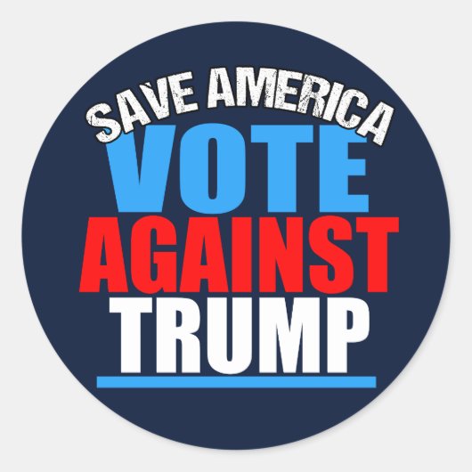 Save America Vote Against Trump Ronde Sticker (Voorkant)