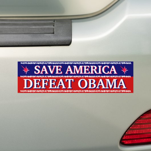 SAVE AMERIKA - DEFEAT OBAMA BUMPERSTICKER (Op auto)