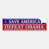 SAVE AMERIKA - DEFEAT OBAMA BUMPERSTICKER (Voorkant)