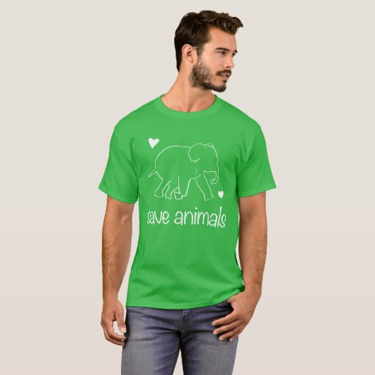 save animals animal elephant animal rights activis t-shirt (Voorkant volledig)