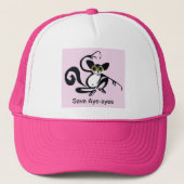 Save AYE-AYES - Bedreigde dieren - Primaat - Roze Trucker Pet (Voorkant)
