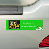 SAVE BEES en Red de wereld Bumpersticker (Op auto)