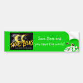 SAVE BEES en Red de wereld Bumpersticker (Voorkant)