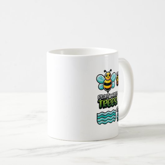 Save Bees Plant Trees Clean Zeeen Environmental Pr Koffiemok (Voorkant rechts)