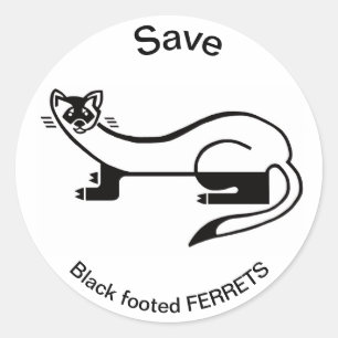 Save Black-footed FERRETS - Dierenactivist - Ronde Sticker