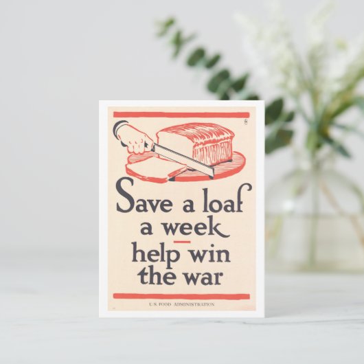 Save Bread War Poster Briefkaart (Staand voorkant)