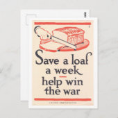Save Bread War Poster Briefkaart (Voorkant / Achterkant)