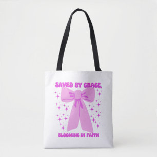 Save by Grace is gebaseerd op geloof Tote Bag