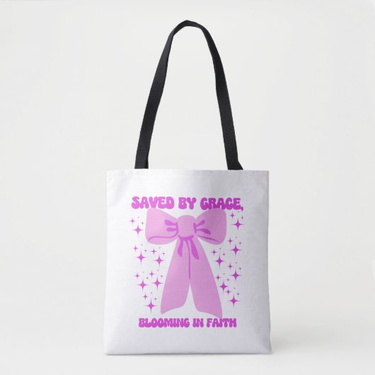 Save by Grace is gebaseerd op geloof Tote Bag (Voorkant)