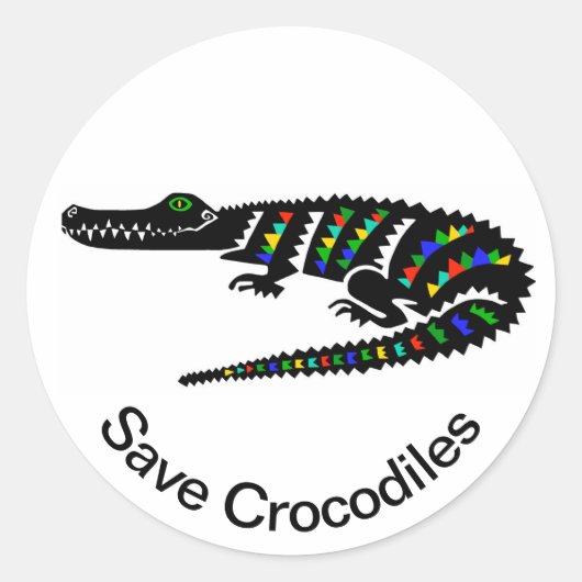 Save CROCODILES Conservation - Wildlife - Verenigd Ronde Sticker (Voorkant)