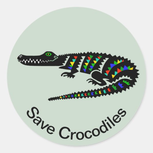 Save CROCODILES Conservation - Wildlife - Verenigd Ronde Sticker (Voorkant)
