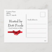 Save Date Candy Cane Red Ribbon Vakantie Feestdagenkaart (Achterkant)