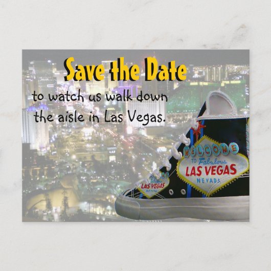Save Date Loop door het gangpad in Las Vegas Aankondigingskaart (Voorkant)
