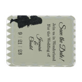 Save Date Sage Green Alice Wonderland Magneet (Horizontaal)