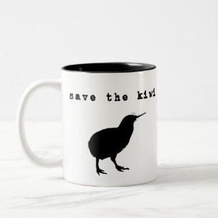 Save de Kiwi Nieuw-Zeeland Koffiemok Tweekleurige Koffiemok