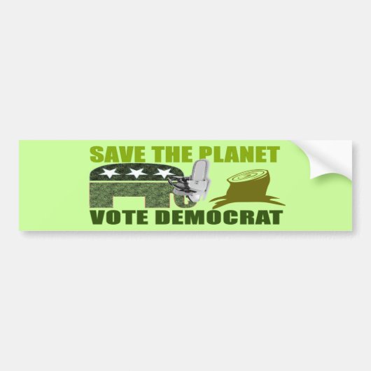 Save de Planeet Stem Democratisch Obama Bumperstic Bumpersticker (Voorkant)